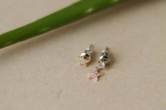 Arete estrella diamante